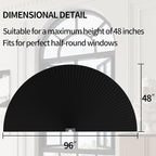 Myshade Arch Window Shades Half Circle Blackout Cellular Shades Cordless No Drill Blinds for Windows Half Moon Honeycomb Fabric No Tools Room Darkening Shades Easy Install (1PCS Black 96" W X 48" H) - Image 3