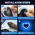 Heart-Shaped LED Neon Solar USB Rechargeable 2-Pack Blue Car | 40 High-Brightness Wireless Led Lights for Car, 5 Modes Suction Cups Easy Mount for Auto Interior Bedroom Decor Gift - Image 7