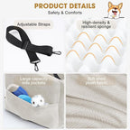 JOEJOY Dog Car Seats for Small Medium Dogs Under 35lbs, Dog Booster Seat with Detachable Washable Cover and Cushion, Memory Foam Pet Car Seat with Safety Belt and Storage Pockets (BGE) - Image 5