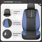 Coverado Car Seat Covers Front Pair, Automotive Leather Seat Covers for Car，Universal Fit Front Back Seat Cover, Non-Slip Waterproof Breathable Car Seat Protector - Image 3