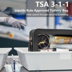 Clear Beach Makeup Bags, TSA Approved Toiletry Bag with Zipper, Clear Makeup Organizer Fit Carry-on Travel Car Accessories Essentials,Portable Travel Small Pouch for Women Men (Black) - Image 4