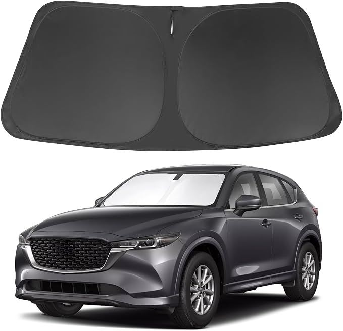 Windshield Sun Shade for 2017-2026 Mazda CX5 CX-5 Accessories | Full covered, Foldable & Durable, Block UV Rays, Reduce Heat, Easy to install, Keep Car Cooler by LHFLIVE