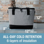 CleverMade Tahoe Collapsible Cooler Bag, Medium Travel Cooler, Heather Gray | Keep Food and Drinks Cold Without Bulky Storage | The Leak-Resistant Liner Contains Meltwater, and the Frame Folds Flat - Image 4