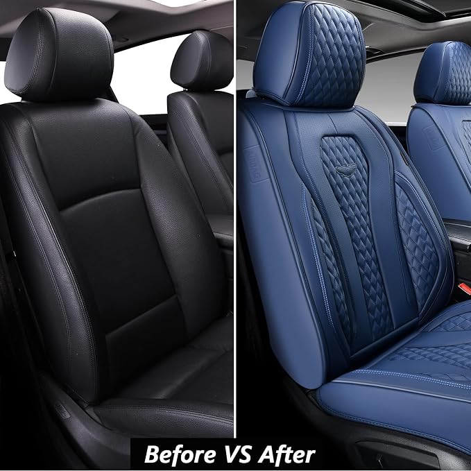 Coverado Seat Covers, Car Seat Covers Front Seats, Blue Car Seat Cover, Waterproof Car Seat Covers, Car Seat Cushion, Front Car Seat Covers Leatherette Car Seat Protector Universal Fit Most Cars - Image 7