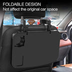 Foldable Car Seat Back Portable Tray for Food Dining Drink and Laptop, Hanging Car Steering Wheel Tray (Black) - Image 4