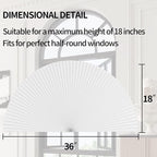 Myshade Arch Window Shades Half Circle Light Filtering Cellular Shades Cordless No Drill Blinds for Windows Half Moon Honeycomb Fabric No Tools Shades Easy Install (1PCS White 36" W X 18" H) - Image 3
