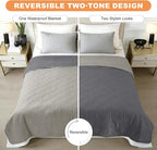 100% Waterproof Washable Dog Blanket，Light Gray+Gray， 52"x82" | ,7-Layer Reversible Couch Covers for Dogs Met for Sofa Furniture Car Camping - Image 3