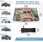 Fun Cute Cat Driving Windshield Sun Shade Umbrella Foldable Car Front Window Sunshade Blocks UV Rays Heat Keep Vehicle Cool (55" x 27.5") - Image 4