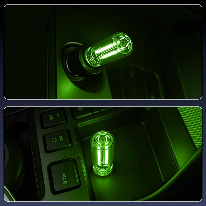 iFunyLED Car Interior USB LED Night Light, Portable Touch dimmable Car Ambient Lighting Kit, Retro Mini Transparent Glass Bottle Lamp Decorations for Vehicle Camping Bedroom Hallway, Pack of 2(Green) - Image 5