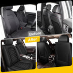 Front Seat Covers for Lexus RZ 300e 2023-2026 2027 Faux Leather | Waterproof Breathable Scratch Resistant 360° Wrap Airbag Compatible Easy Clean (2 Seats,Black) - Image 5