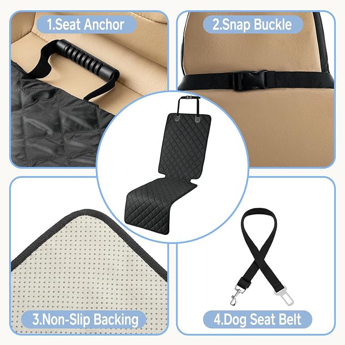 Dog Car Seat Extender with Seat Cover, Front & Back Seat Extender with Storage, Car Organizer for Large Dogs up to 120lbs - Image 7