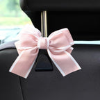 2 Pcs Car Bow Seat Headrest Hook, Multi-Functional Automobile Seatback Hanging Organiser,Car Purse Hooks Fits For Most Cars (Pink) - Image 5