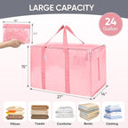 TICONN 4 Pack Extra Large Moving Bags Heavy Duty with Zippers & Carrying Handles, Durable Storage Bags Moving Boxes for Closet Organizers and Storage (4 Pack, Coral) - Image 5