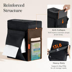Lifewit Car Trash Can with Lid, Garbage Bag Hanging, Trash Bin, 2 Gallon | Leakproof, Waterproof, Tissue Holder, Adjustable Straps, Magnetic Snaps, Automotive Interior Accessories, Black - Image 3