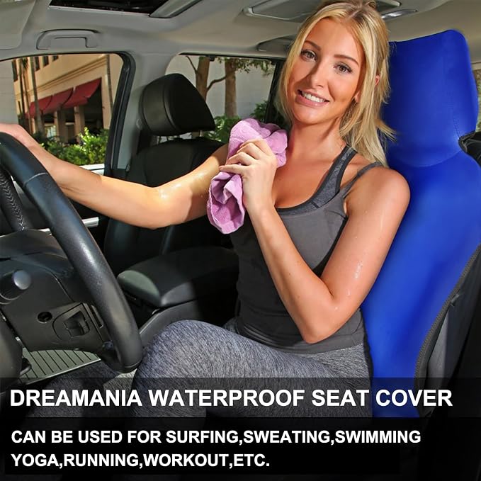 Neoprene Waterproof Car Seat Cover, Royal Blue 1pc, Non-Slip | Car Seat Protector, Sweat-proof, Universal Fit SUV & Truck, Machine Washable, For Gym, Yoga, Pets, Workout, Beach, Swimming - Image 4