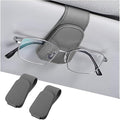 AICEL 2PCS Sunglasses Holders for Car Sun Visor, Magnetic Clip, Gray | Leather Eyeglasses Hanger Mounter, Magnetic Glasses Holder and Ticket Card Clip, Car Accessories, Universal Fit by AICEL