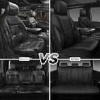 CAR PASS 3D Foam PU Leather Car Seat Covers Full Set,Luxury Breathable Faux Leather Seat Covers for Car,Anti Slip Universal Fit for SUVs Vans Sedan Truck Automotive,Armrest Airbag Compatible All Black - Image 8