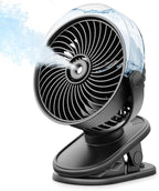 SWEETFULL Portable Misting Clip On Fan, USB-C Rechargeable Mini Personal Cooling Fan with 4 Speeds, 360° Rotatable, Quiet Cooling for Outdoor, Camping, Golf Cart, Travel, Stroller & Desk (Black) by SWEETFULL