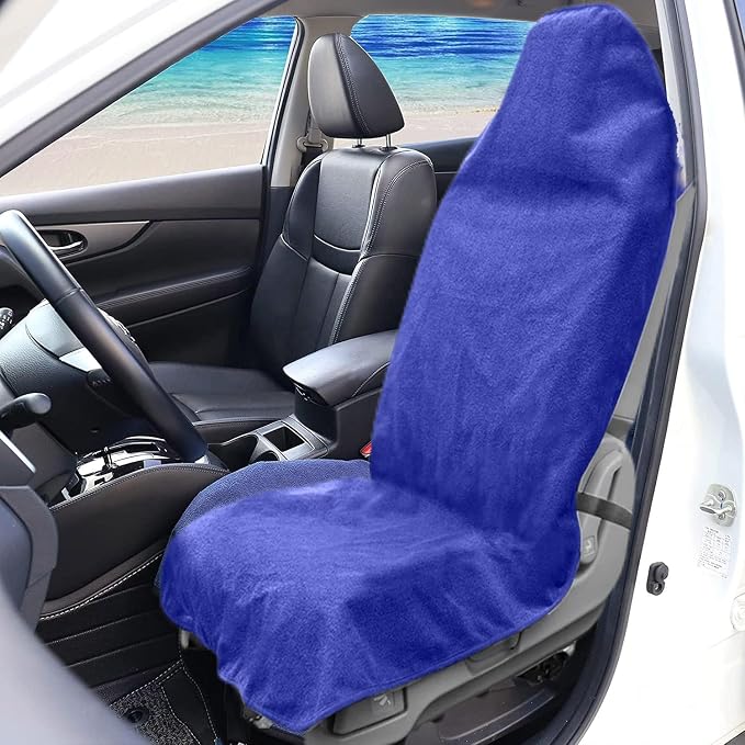 Waterproof Sweat Towel Car Seat Cover Sweat Carseat Protector,Perfect for Universal Anti-Slip Car Truck SUV Seat, Great for Post Gym Workout, Running, Swimming, Beach and Hiking (Blue) by Unknown