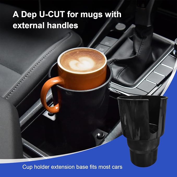 Dickno Cup Holder Expander for Car, 4 Inch Car Cup Holder Expander Adapter, Detachable Expander Car Coffee Mug Adapter Organizer, Car Cup Holder for 32-50 oz Bottles & Cups - Image 6