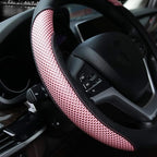 Steering Wheel Cover with Microfiber Leather for Car Truck SUV 15 inch (Pink) - Image 3