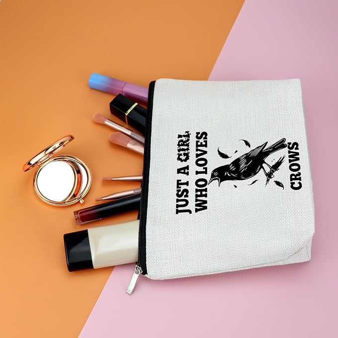 Crow Lover Gifts Makeup Bag Crow Gifts for Women Crows Themed Gift Black Crows Cosmetic Bag Bird Watching Gift Bird Lover Birthday Christmas Graduation Gift for Friend Daughter Colleague Sisters - Image 5