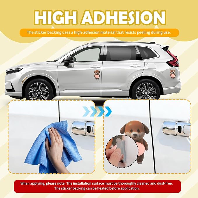 3D Corgi & Dog Belly Car Stickers,Soft Car Door Edge Guards for Avoiding Collisions and Cars Decorations,Self-Adhesive Cute Automotive Decals as Cars Door Edge Protector - Image 6