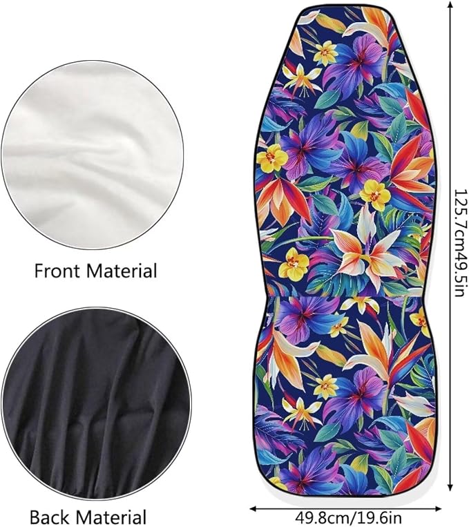 Colorful Tropical Flower Car Seat Covers Washable Seat Protector Automotive Vehicle Seat Covers for Cars Interior Accessories for Cars, Sedans, Trucks, SUVs - Image 6