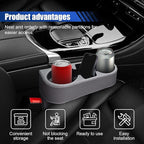 KITUREK Car Cup Holder, PU Leather Cover Auto Front Seat Organizer, Grey | Multifunctional Cup Drink Holder, Gap Filler Coin Bucket Storage Box, Console Side Pocket, Cell Mobile Phone Holder - Image 4