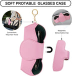KINIVA Sunglasses Holder for Car Visor with Hanging Hook Portable Leather Glasses Storage Bag with Detachable Clips - Image 3