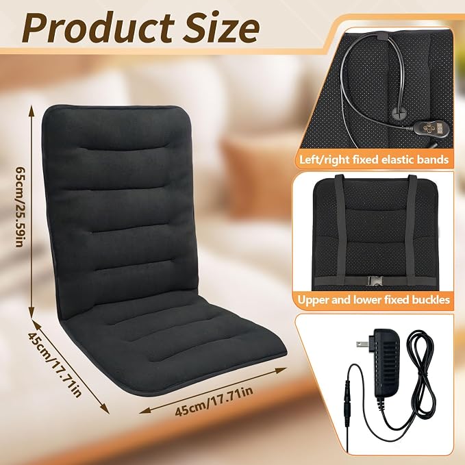 Heated Seat Cushion for Office Chair - Thick and Soft Warm Seat Cover in Winter- Easy Controller to Relieve Fatigue - Comfortable Heating Pad with Power Adapter for Home Etc. - Image 6