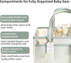 Portable Diaper Caddy Compatible with Skip Hop, Foldable Nursery Storage Tote with Removable Divider, Side Pockets & Cute Bear Pendant for Changing Table, Car & Home - Image 3