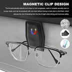 2PCS Sunglasses Holders for Car Sun Visor, Magnetic Leather Auto Visor Glasses Organizer Ticket Card Clip, Universal Eyeglasses Hanger Mounter for Most Cars, Trucks, SUVs (Gray) - Image 5