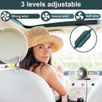 Glooglitter 2 Pcs Car Fan USB for Rear Seat Passenger Portable Headrest 360 Degree Rotatable 3 Speed 12v/ 24v Automobile Ventilation Fan with Clip for SUV Backseat, RV, Vehicles (Novelty,Gold) - Image 3