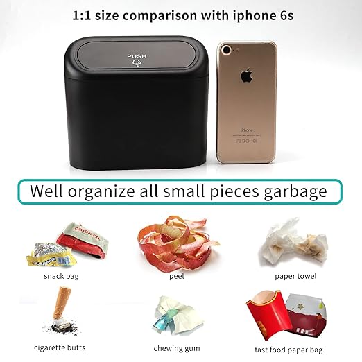 Accmor 2 Pack Car Trash Can with Lid, Mini Auto Dustbin, Leakproof Vehicle Garbage Bin with 90pcs Trash Bags, Multipurpose Interior Accessories Storage Container Cute Garbage Bin for Car, Office, Home - Image 5