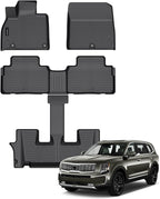 Auxko Floor Mats Fit for Kia Telluride 2020-2025 Bucket Seat | All Weather,All Season,Odorless,Anti Slip,Rain&Salt Resistant,TPE Material,Black,Accessories by AUXKO