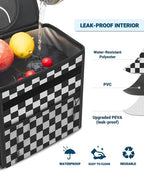Capolo Car Trash Can with Lid, Leakproof Car Garbage Can Car Trash Bag | Waterproof, Trash Can for Car, 3 Mesh Pockets, Mini Hanging Vehicle Car Trash Bin, for Back/Front Seat (Black Square,2.5 Gal) - Image 4