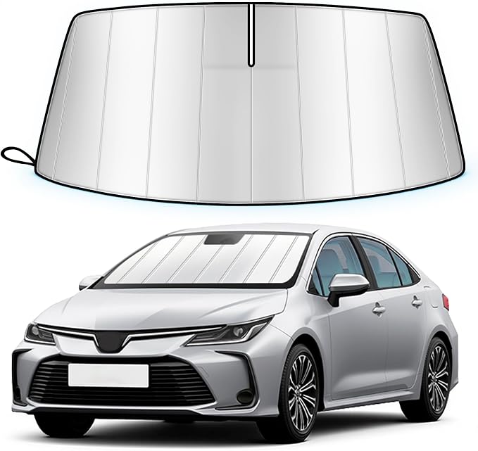 Windshield Sun Shade for Toyota Corolla 2020-2026 Custom Fit | Accordion Folding Design, Car Front Window Sunshade, Sunshield Sun Visor Protector, Blocks UV Rays & Heat, Car Accessories by Unknown