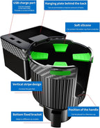 Big Cup Holder Phone Holder for Your car,with Rubber Lining Rotable cupholder Base Safely Hold The Big Water Bottle and Support Cellphone Charge. (BJ-2377B) - Image 6