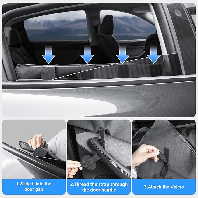 2PCS Dog Car Door Protector for Tesla Model Y & Model 3 (29.2'' x 21.5") | Vehicle Door Covers for Car/SUV/Truck Universal Size Waterproof Scratchproof Guards Your Car from Dog Scratching - Image 7