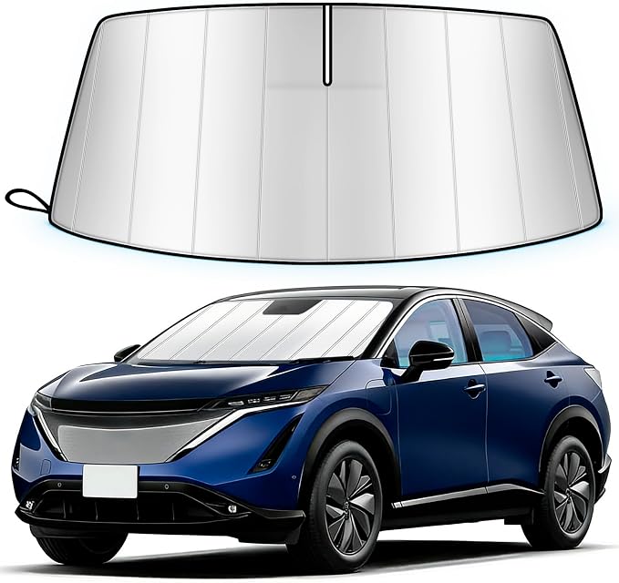 Windshield Sun Shade for Nissan Ariya EV 2023-2026 Custom Fit | Folding Design, Car Front Window Sunshade, Sunshield Sun Visor Protector, Blocks UV Rays & Heat, Car Accessories by Unknown