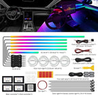 Dreamcolor Acrylic Interior Car LED Strip Light with Wireless APP, RGB 22 in 1 with 175 inches 593 LEDs Fiber Optic Ambient Lighting Kits, 16 Million Colors Sound Active Function Car Neon Lights - Image 2