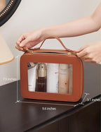 Clear Makeup Bag Toiletry Case Travel Transparent Cosmetic Bag with Zipper, Portable Make Up Organizer Traveling Compact Car Bag for Essentials - Image 3