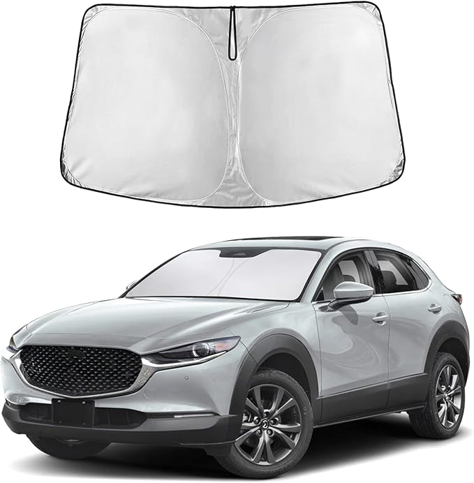 EcoNour Windshield Sun Shade Compatible for Mazda CX-30 2019–2025 2026 | Custom Fit Crossover Front Window Sunshade | Foldable Heat & UV Reflective Sun Visor by EcoNour