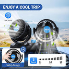 XOOL Car Fan 12V Portable Auto Cooling Fan with Cigarette Lighter Plug, 360° Rotatable High Power Vehicle Fan for Truck SUV RV - Image 4