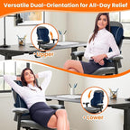 CloudBliss XL Lumbar Support Pillow, Memory Foam for Office Chair, Blue | Ergonomic High-Density Memory Foam, Adjustable Straps, Washable Mesh Cover, Lower Back Support for Office, Gaming & Car Seat - Image 7