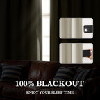 RYB HOME Bedroom Blackout Curtains 80 inches Long, 100% Blackout | Thermal Insulated, Noise Reducing, Curtains for Living Room Nursury, For Sleep, W42 x L80, Biscotti Beige - Image 4