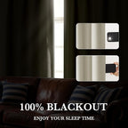 RYB HOME Bedroom Blackout Curtains 54 inches Long, 100% Blackout | Thermal Insulated, Noise Reducing, Curtains for Living Room Nursury, For Sleep, W42 x L54, Biscotti Beige - Image 4