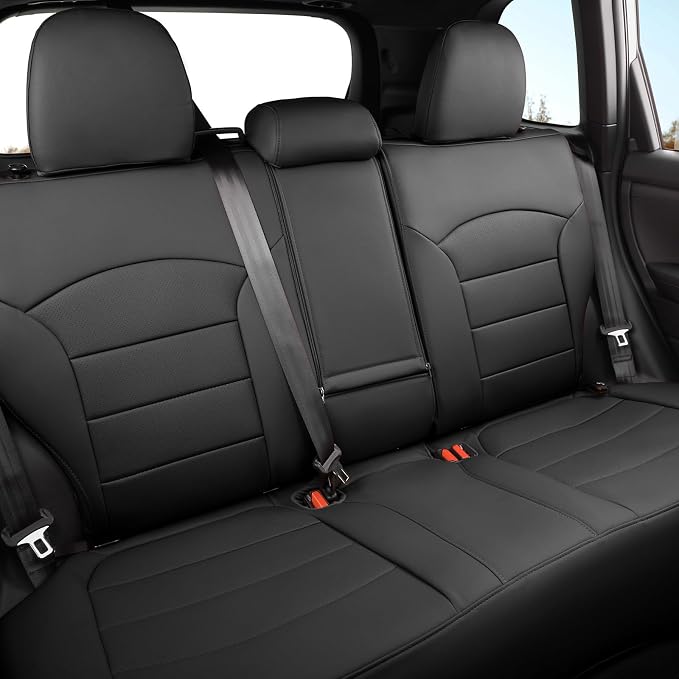 Custom Seat Covers for 2025 Subaru Forester,Rear w/No Armrest,Faux Leather | Full Set Suv Seat Cushion,Easy Installation,Factory Look,Waterproof Car Seat Protector (Black) - Image 6