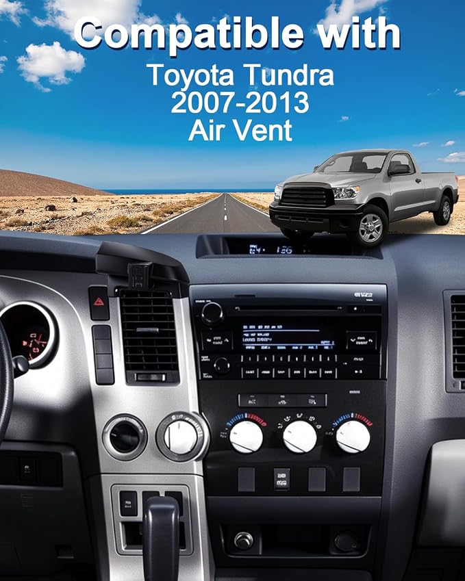 Car Phone Mount for Toyota Tundra 2007-2013 /Sequoia 2008-2013 Accessories | Custom Air Vent Magnetic Phone Holder with Magsafe Hands Free 360° Rotation Phone Stand for All 4.0-7.0'' Smartphones - Image 2